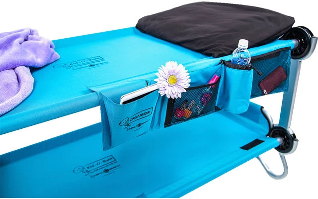 Disc-O-Bed Kid-O-Bunk Kinder Camping Stockbett Inkl. Seitentaschen Blau / Silber – Bild 3